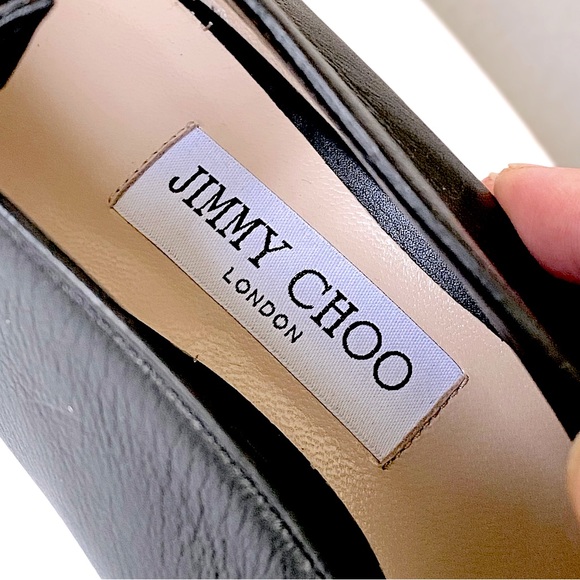 JIMMY CHOO “Lark 65” Black Leather Ankle Booties - Picture 6 of 16